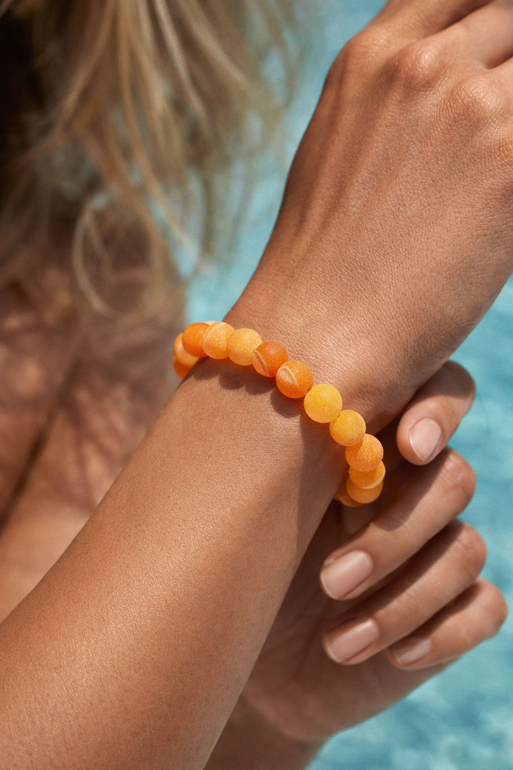 Frosted Orange Agate Bracelet