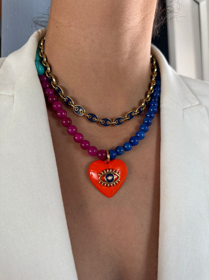Aphrodite gold charm necklace by AVINZIA — handmade coastal jewelry