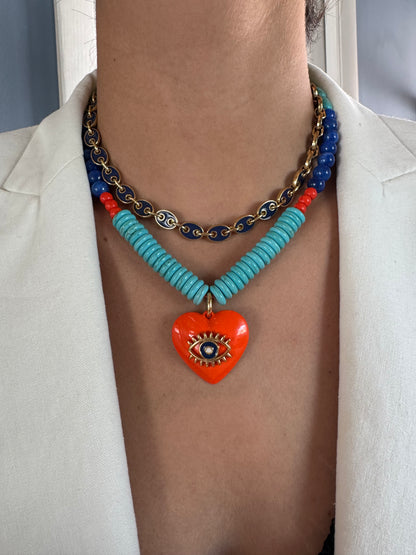 Santorini coastal charm necklace by AVINZIA — handmade coastal jewelry