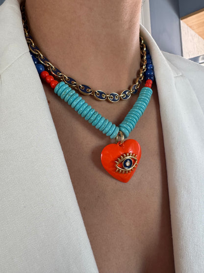 Santorini coastal charm necklace by AVINZIA — handmade coastal jewelry