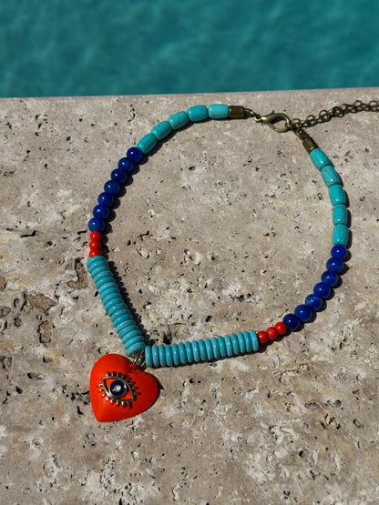 Santorini coastal charm necklace — AVINZIA handmade jewelry
