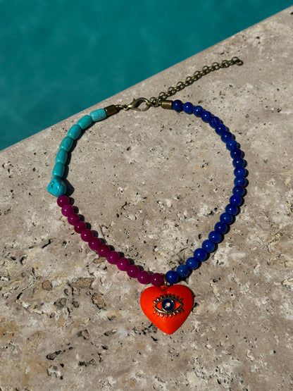 Aphrodite gold charm necklace by AVINZIA — handmade coastal jewelry