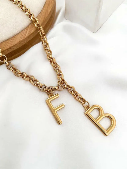 My Love & I Initial Necklace