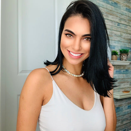 Dainty amazonite crystal choker, handmade