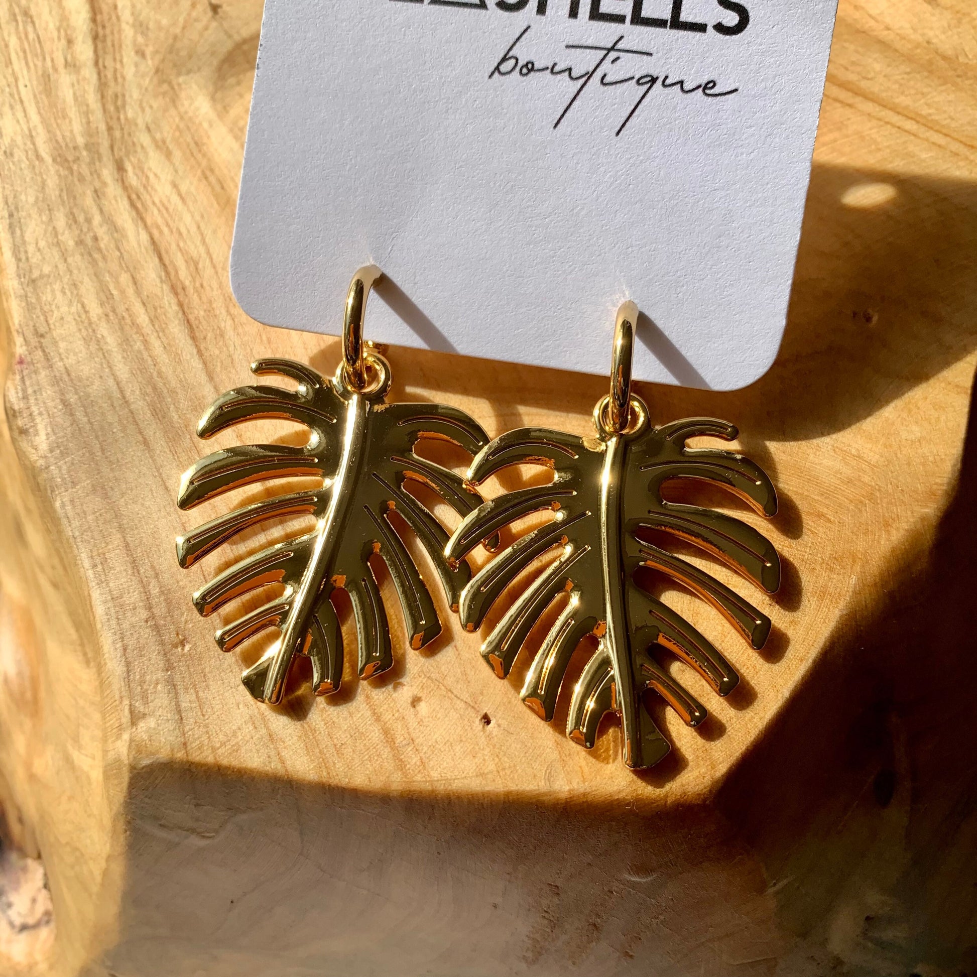 Monstera Leaf Earrings | Leaf Dangle Earrings Boho Chic Statement Pieces Monstera Leaf Hoop Earrings Whimsical Earrings