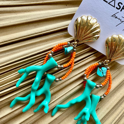 Pink Beaded Bohemian Earrings | Beaded Summer Earrings | Dangling Earrings | Chandelier Earrings for Women | Colorful Earrings