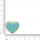 Gold Heart Pendant with Turquoise Cabochon 27mm Teal jewelry