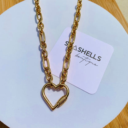 Charm holder chain necklace, handmade in Florida