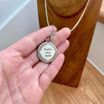 Compass charm necklace gift