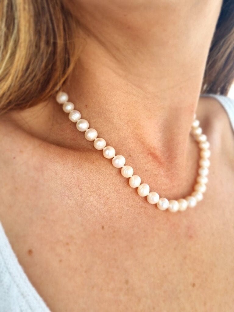 Simple Freshwater pearl beaded necklace Dainty necklace pearl for women Layering pearl necklace Cute necklace