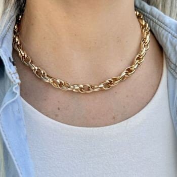 Gold chain necklace set Gold bracelet Gold choker and bracelet Trendy gold choker necklace Layering gold chain necklace Gift for her