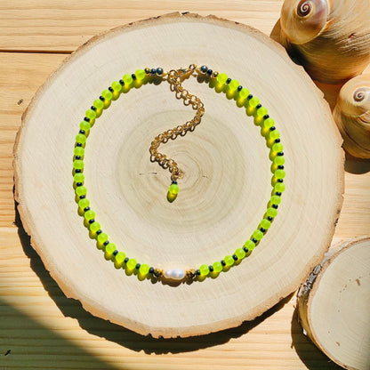 Boho festival beaded necklace detail