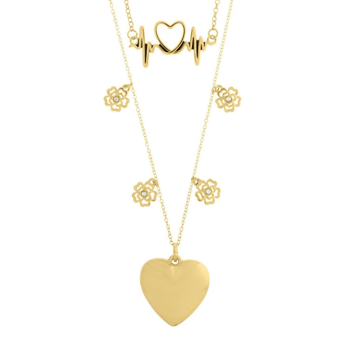 Gold Love Heart Pendant 32mm