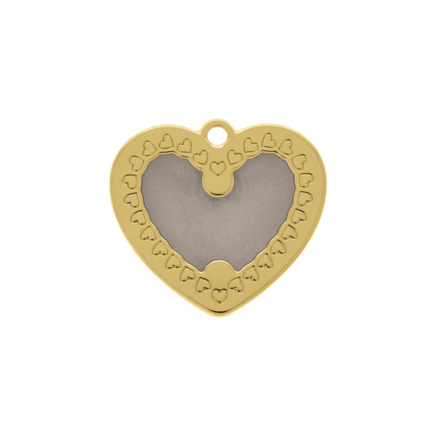 Gold Heart Pendant with Turquoise Cabochon 27mm Teal jewelry