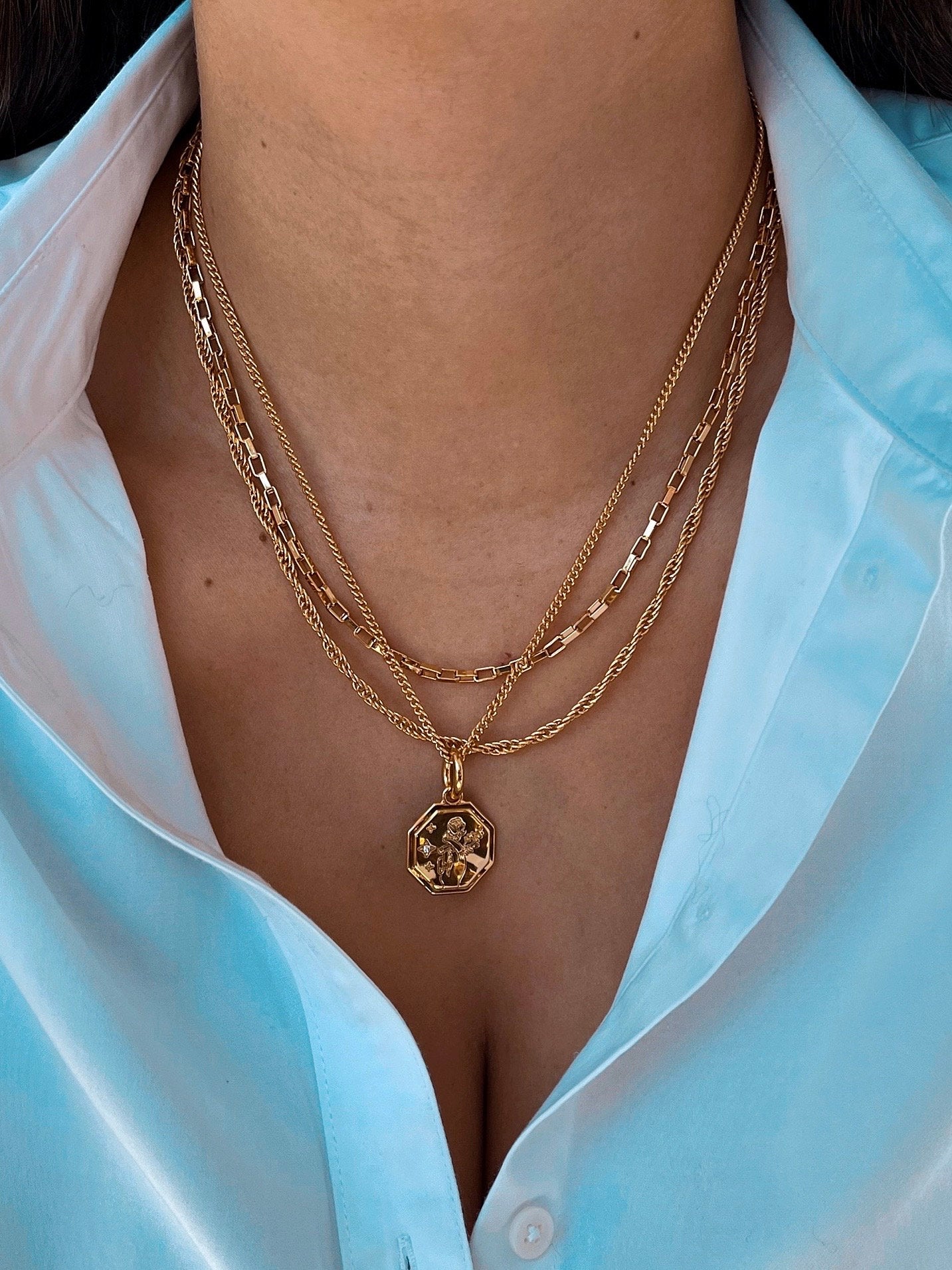 Gold Layered Necklace Set