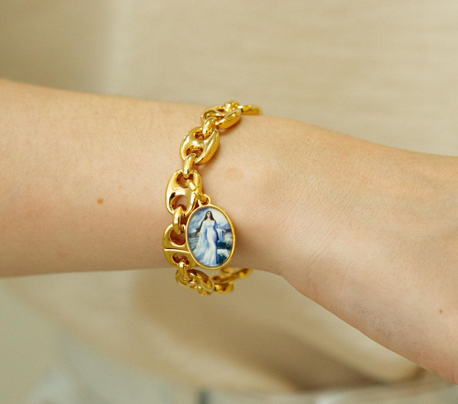 Puffed Mariner Chain Bracelet