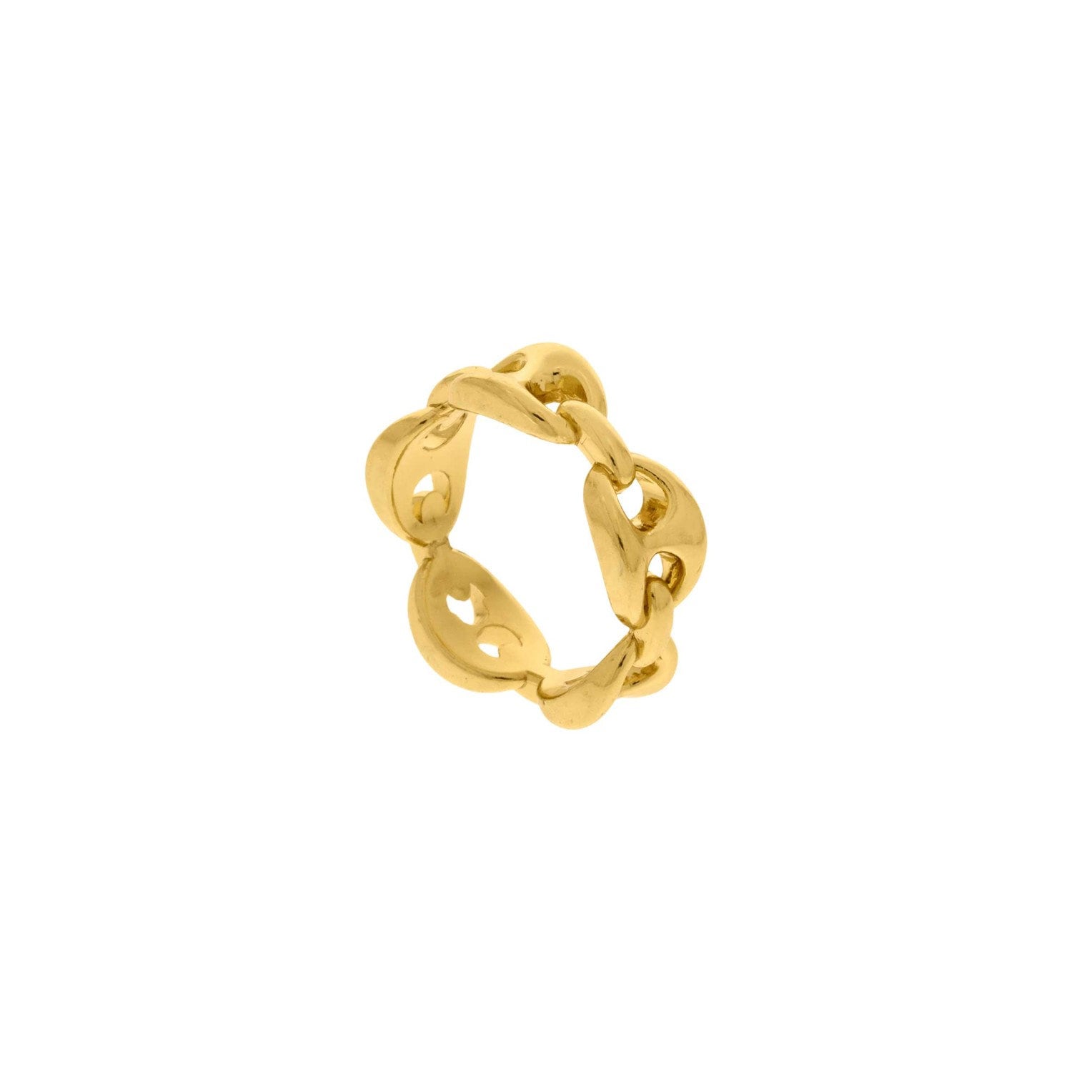 Gold Puffed Mariner Chain Ring