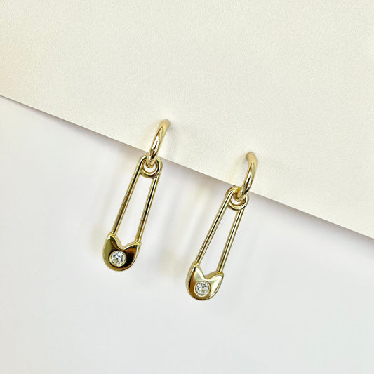 Safety Pin Earrings | Dainty Earrings, Gothic Earrings, Delicate Earrings, Paperclip Earrings, Cute Earrings, Weird Earrings Gift For Mom