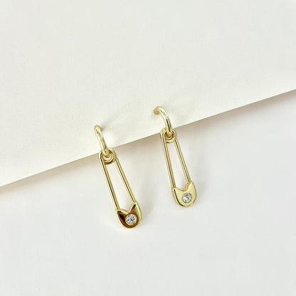Safety Pin Earrings | Dainty Earrings, Gothic Earrings, Delicate Earrings, Paperclip Earrings, Cute Earrings, Weird Earrings Gift For Mom