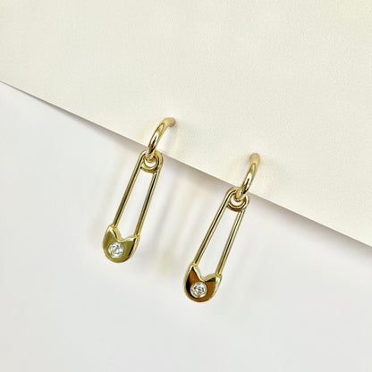 Safety Pin Earrings | Dainty Earrings, Gothic Earrings, Delicate Earrings, Paperclip Earrings, Cute Earrings, Weird Earrings Gift For Mom