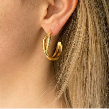 Knot stud earrings in gold filled