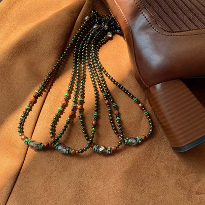 Czech glass bead necklace, handmade in Florida