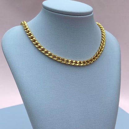 Cuban Link Choker Necklace | Gold Filled Curb Chain Necklace | Silver Cuban Chain Choker | Chain Necklace | Minimalist Silver Jewelry