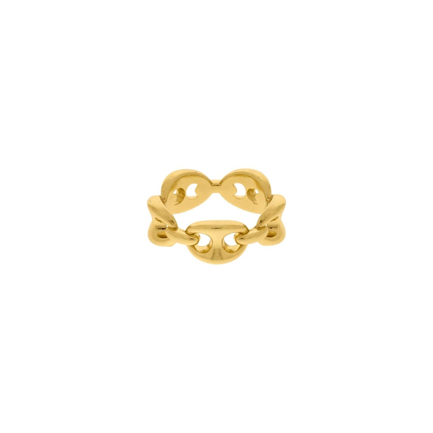 Gold Puffed Mariner Chain Ring