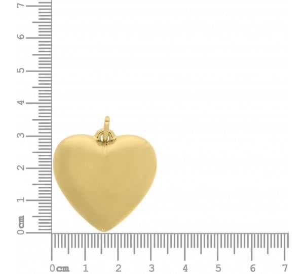 Gold love heart necklace Large gold puffy love heart pendant Gold love Heart Necklace charm Big love Heart Pendant Necklace Gift for her