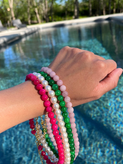 Colorful pink beaded necklace gift by AVINZIA