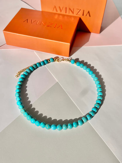 Pink stone choker, handmade in Florida