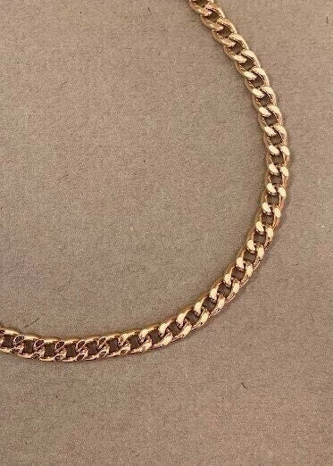 Gold Curb Chain Anklet