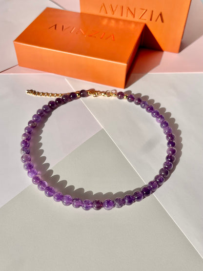 Fuchsia necklace with tarnish-resistant finish