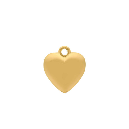 Small Puffy Heart Charm 20mm | Charms for Sale | Gold Heart Charm | Silver Heart Charm