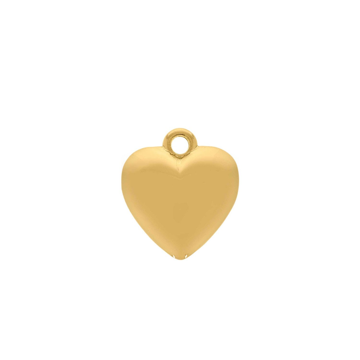 Small Puffy Heart Charm 20mm | Charms for Sale | Gold Heart Charm | Silver Heart Charm