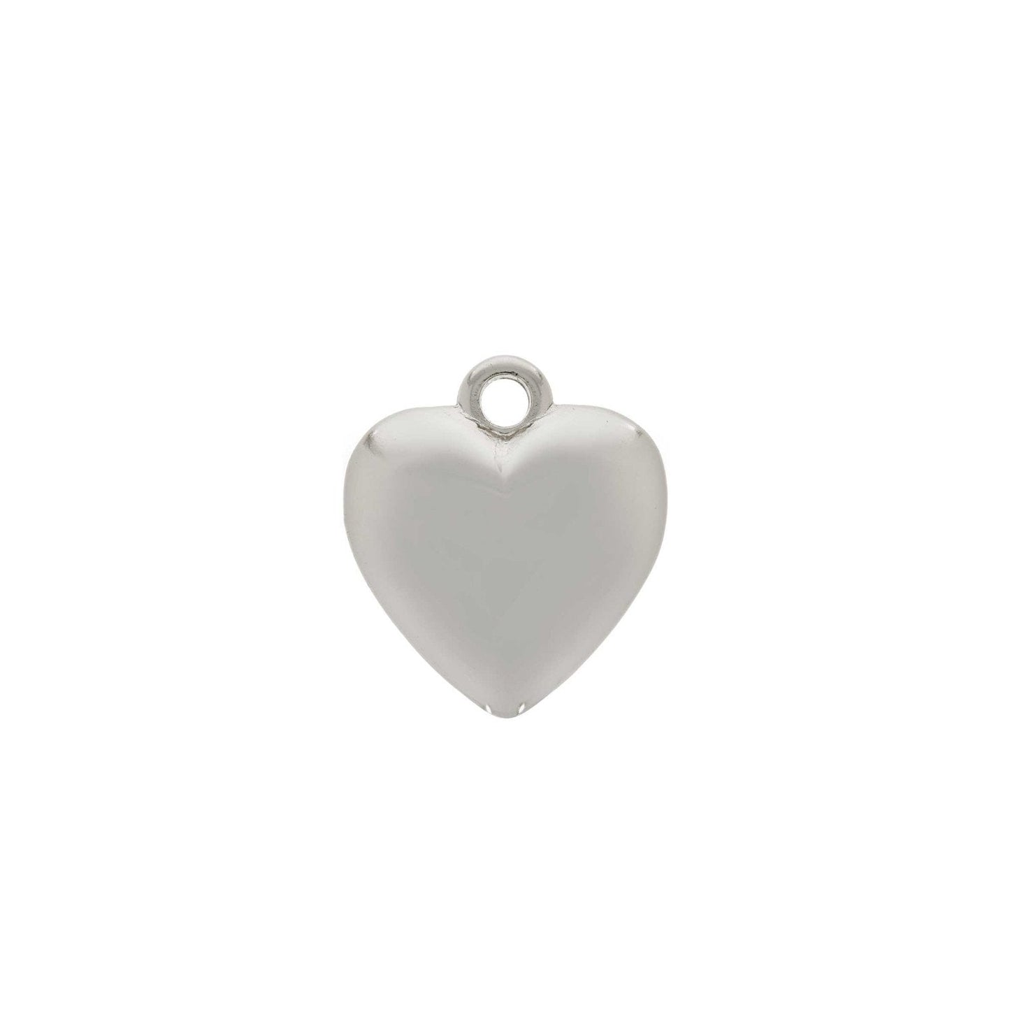 Small Puffy Heart Charm 20mm | Charms for Sale | Gold Heart Charm | Silver Heart Charm