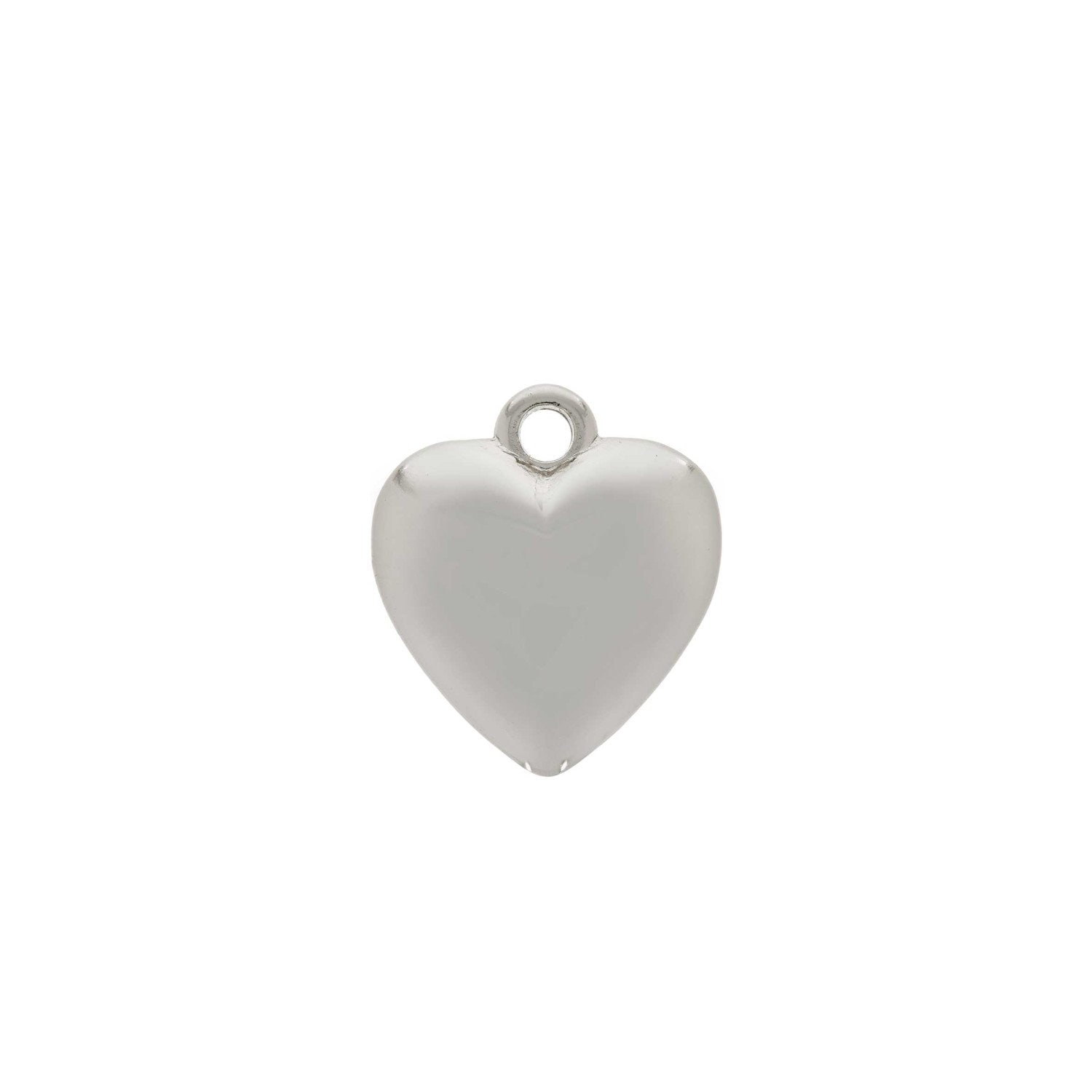 Small Puffy Heart Charm 20mm | Charms for Sale | Gold Heart Charm | Silver Heart Charm