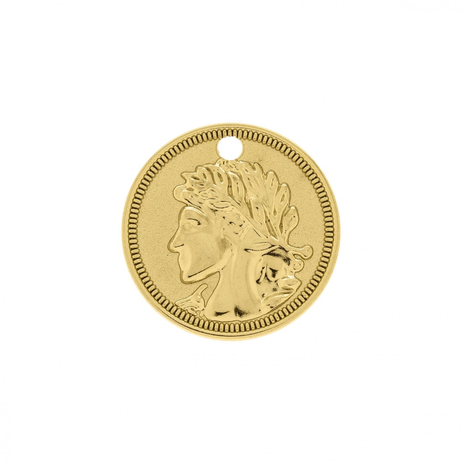 Ancient Ceasar Coin Charm 22mm | Charms for Sale | Gold Coin Charm | Ceasar Coin Charm | Roman Coin