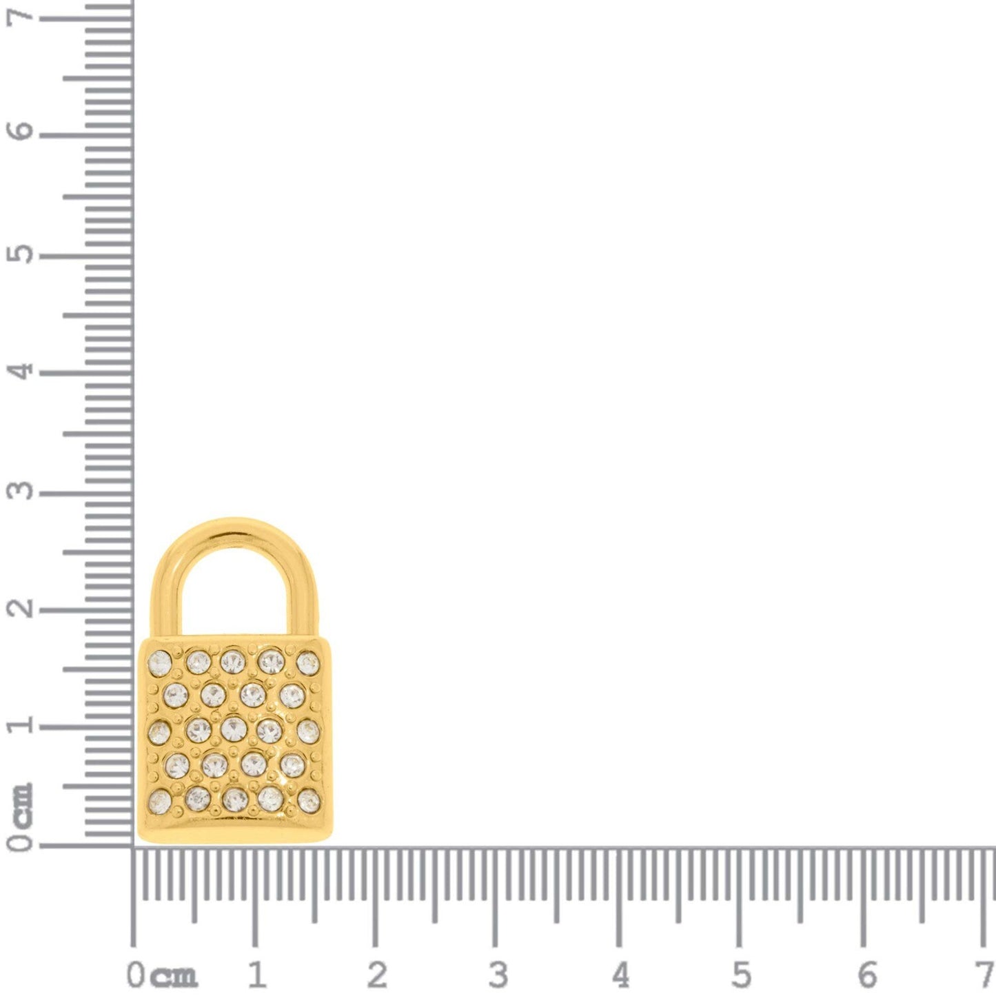 Paved Lock Charm 28 mm | Charms for Sale | Gold Lock Charm | Lock Charm