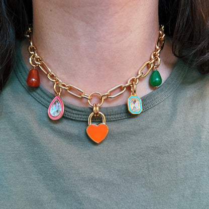 Colorful enamel charm necklace, handmade in Florida – AVINZIA