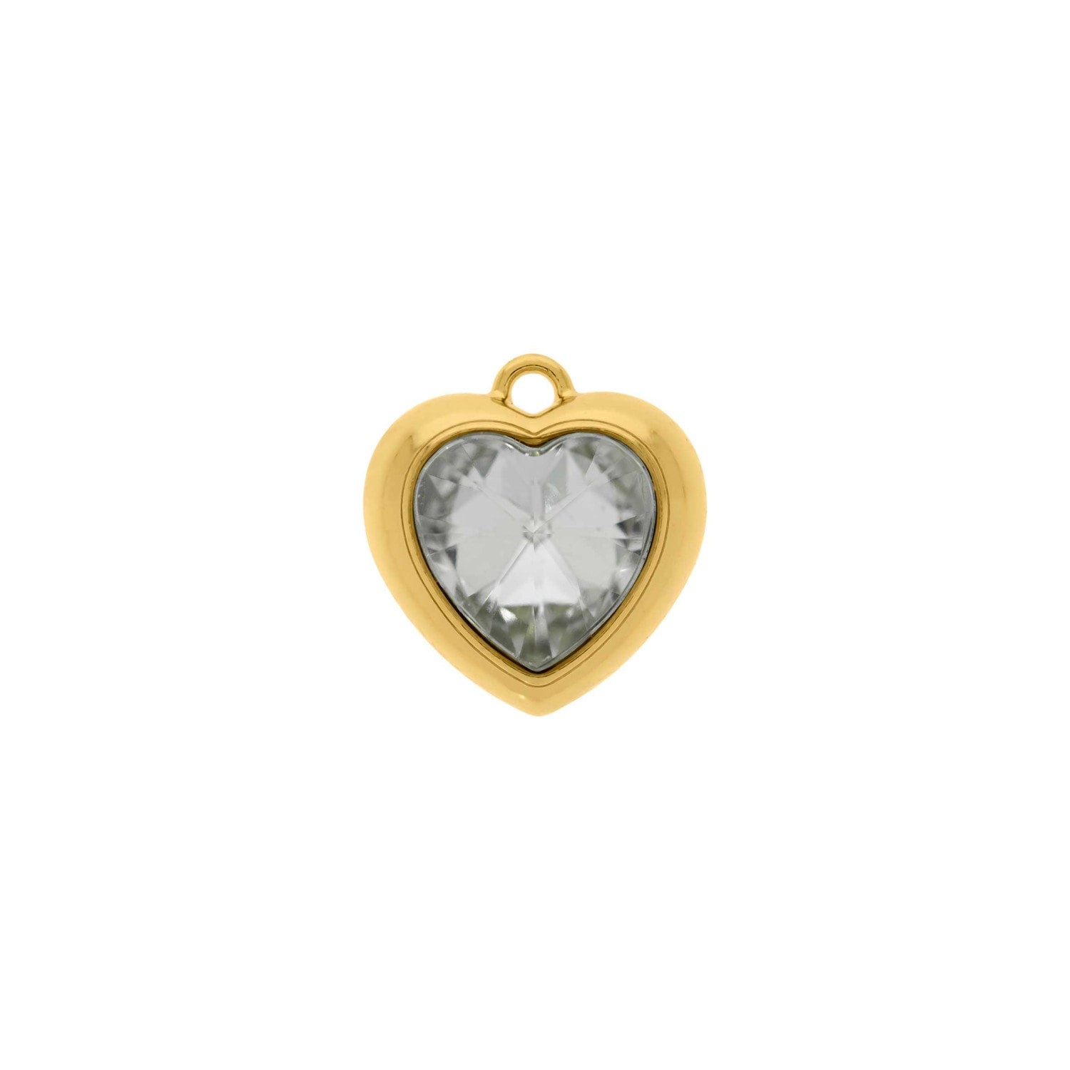 Crystal Heart Charm 23mm | Charms for Sale | Gold Heart Charm | Diamond Heart Charm