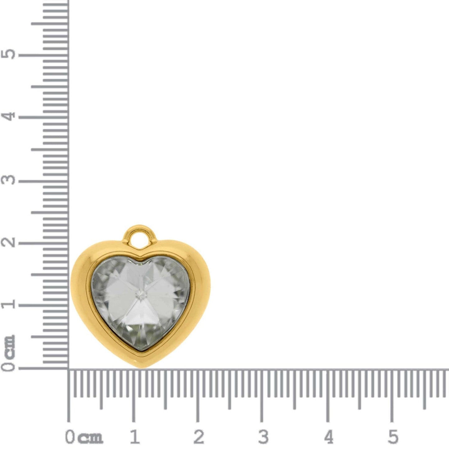 Crystal Heart Charm 23mm | Charms for Sale | Gold Heart Charm | Diamond Heart Charm