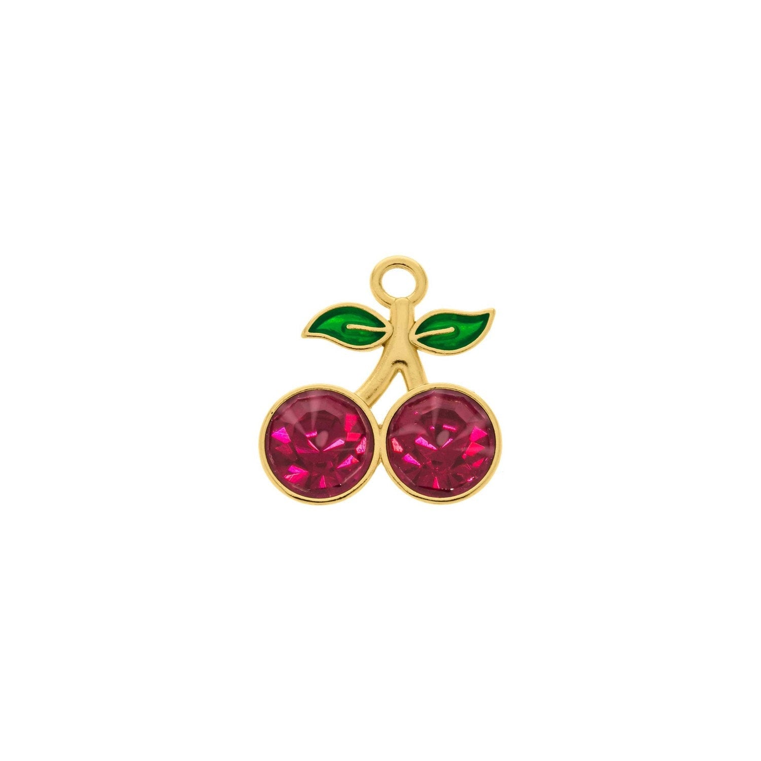 Paved Red Cherry Charm 22mm | Charms for Sale | Red Cherry Charm