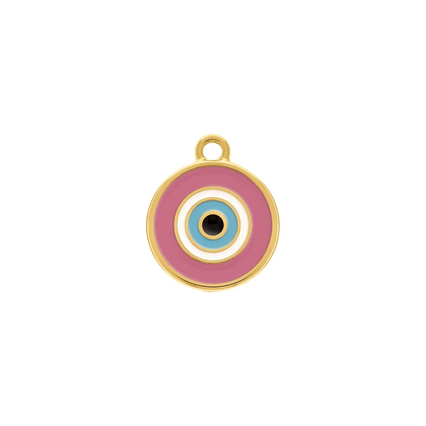 Enamel Evil Eye Coin Charm 20mm | Charms for Sale | Pink evil Eye Coin | Turquoise Evil Eye Charm | Orange Evil Eye Charm