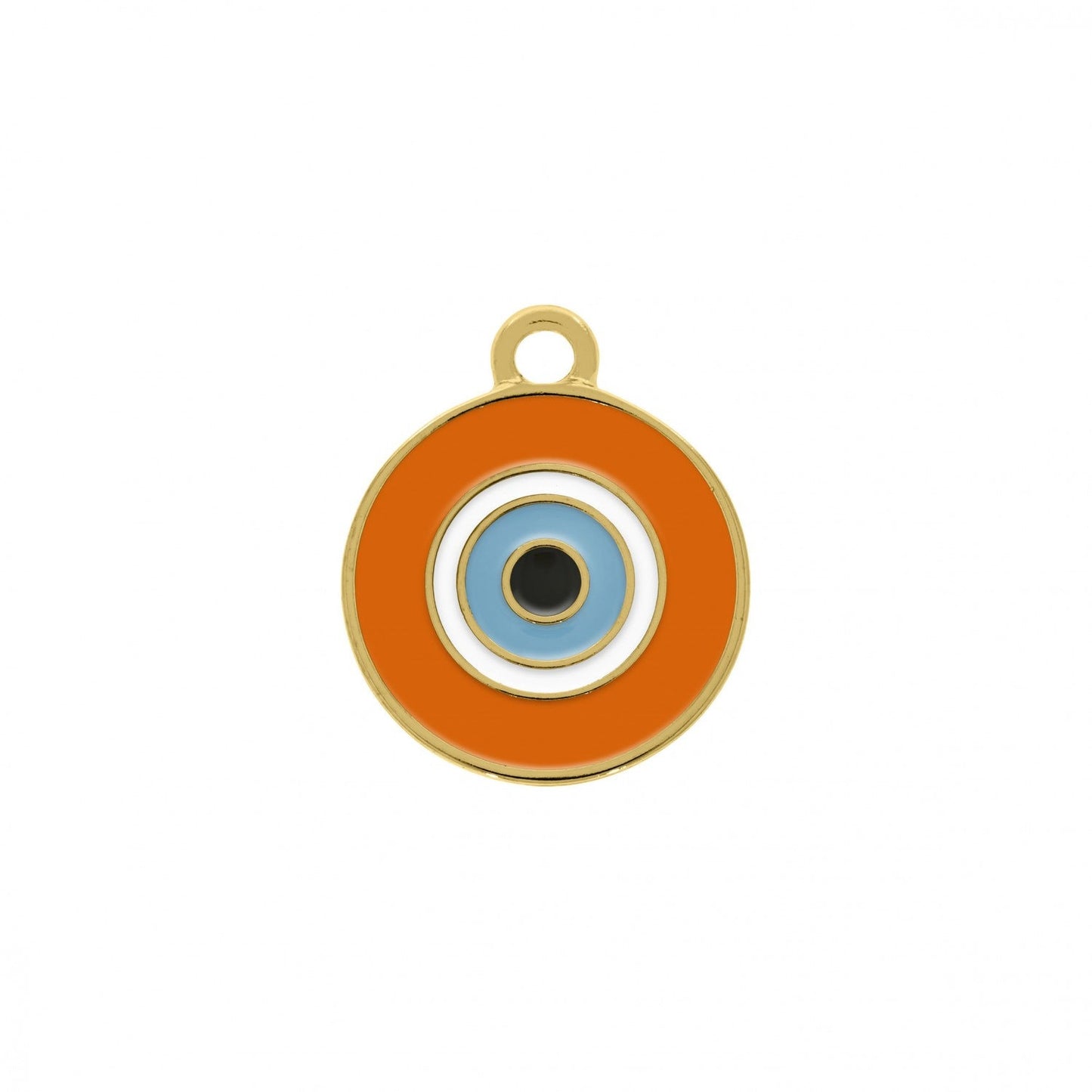 Enamel Evil Eye Coin Charm 20mm | Charms for Sale | Pink evil Eye Coin | Turquoise Evil Eye Charm | Orange Evil Eye Charm