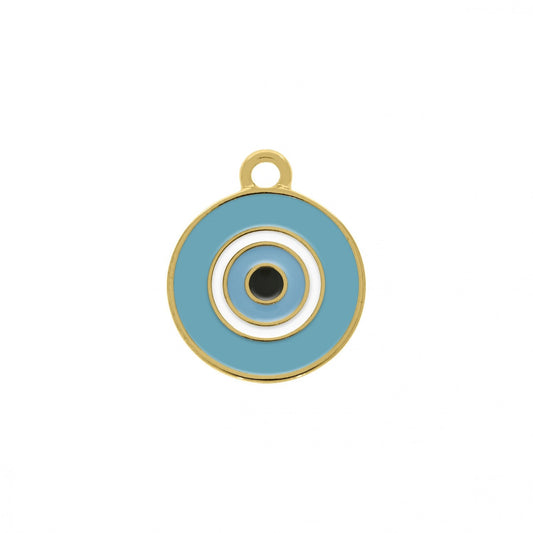 Enamel Evil Eye Coin Charm 20mm | Charms for Sale | Pink evil Eye Coin | Turquoise Evil Eye Charm | Orange Evil Eye Charm