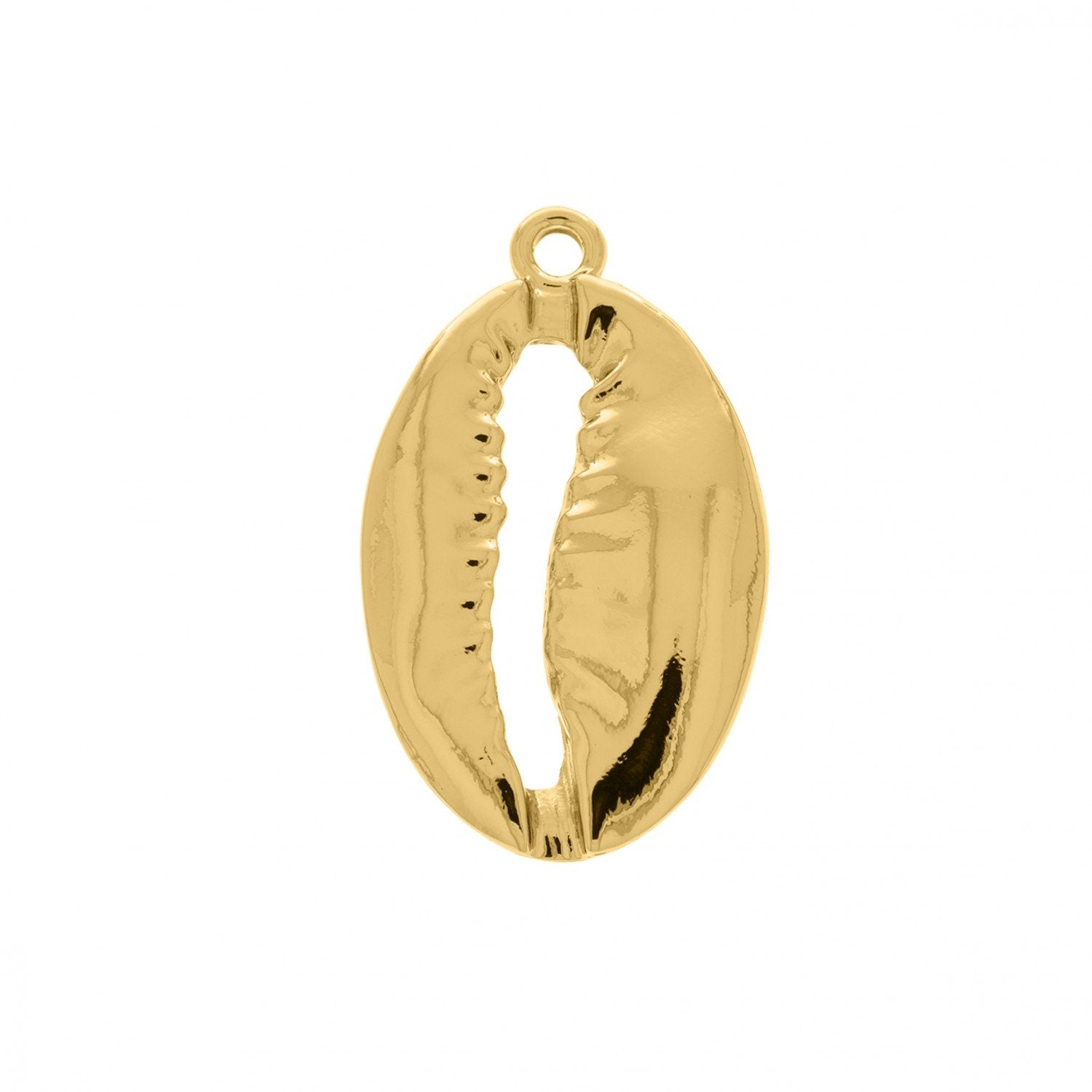 Gold Cowrie Shell Charm 46mm | Charms for Jewelry