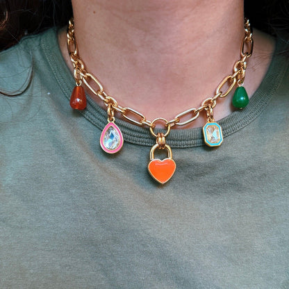 Mixed charms statement necklace – AVINZIA