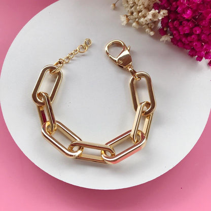 Gold chunky choker necklace with large padlock pendant by AVINZIA — handmade coastal jewelry
