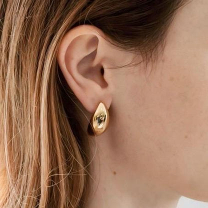 Gold teardrop drop earrings, lightweight dangles by AVINZIA